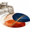 thumbnail image 1 of Navy Blue Burnt Orange Round Area Rug 4ft, Geometric Modern Boho Art Washable Non-Slip Circle Rugs for Bedroom Living Room Kitchen, Soft Non Shedding Circle Carpet for Dining Room Dorm, 1 of 9