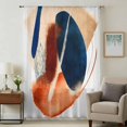 thumbnail image 1 of Navy Blue Burnt Orange Sheer Curtains 84 Inches Long, Abstract Contemporary Geometric Light Filering Curtains, Breathable Simi Curtain Privacy Drapes for Living Room Bedroom Window Treatment, 1 of 9