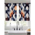 thumbnail image 1 of Navy Blue Burnt Orange Sheer Curtains for Living Room Bedroom Geometric Retro Abstract Sheer Curtains 54 Inch Long 2 Panels Set Light Filtering Curtain Window Treatments Drapes for Dining Room, 1 of 6