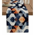 thumbnail image 1 of Navy Blue Burnt Orange Table Runner Cotton Linen 72 Inch Holiday Dresser Scarves, Geometric Retro Abstract Tablerunner for Kitchen Coffee Dining Bedroom Home Living Room Dinner Scarf Décor 13''x72'', 1 of 9