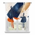 thumbnail image 1 of Navy Blue Burnt Orange Tie Up Curtain Valance for Window,Adjustable Rod Pocket Window Curtains Shades,Artwork Geometric Contemporary Light Filtering Valance Drapes for Living Room Bedroom 52"x63", 1 of 9
