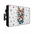 thumbnail image 1 of Navy Blue Butterfly 4th of July Outdoor TV Cover 52 to 55 Inch Waterproof, Independence Day Star Grey Plaid 600D Oxford TV Covers with Zipper, Outside Flat TV Screen Protector 52"Wx19"Hx4.5"D, 1 of 7