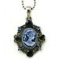thumbnail image 1 of Navy Blue Cameo Pendant Necklace Charm Antique Vintage Classic Design Charm m8, 1 of 1
