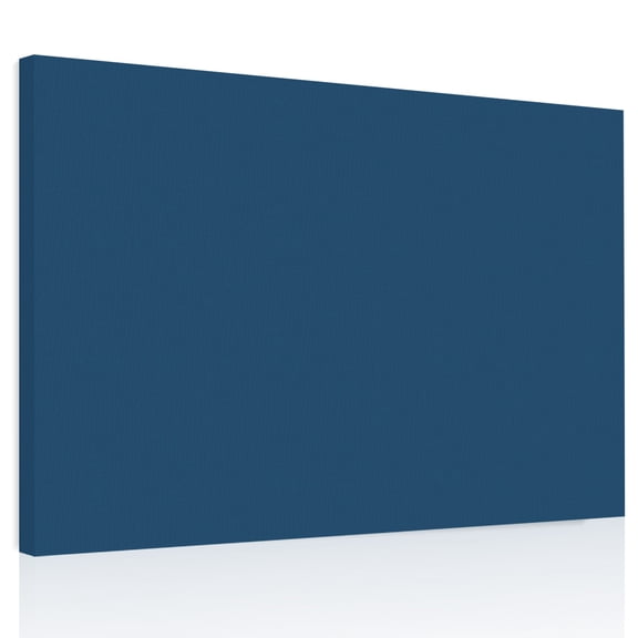 Navy Blue Canvas Print Wall Art, Classic Blue Color Solid Background Rustic Farmhouse Wall Decor Modern Artwork Paintings Pictures for Living Room Framed and Stretched Ready to Hang 20" x 24"