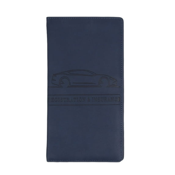 Navy Blue Car Document Holder, Magnetic Car Registration & Insurance Card Organizer (5.04"x9.45") for Glove Box - Professional and Durable