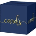 thumbnail image 1 of Navy Blue Card Box with Slot 9.1" Gold Foil Gift Card Box for Party, Graduation, Wedding Reception, Birthday, Retirement, Baby Shower, Raffle Ticket Money Envelope Holder, 1 of 9