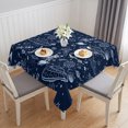 thumbnail image 1 of Navy Blue Cartoon Space Table Cloth Waterproof Tablecloths, Star Spacecraft Rocket Meteorite Tablecloth Dining Table Cover for Kitchen Party Tabletop Outdoor, Square Tablecloth 60x60 Inch, 1 of 9
