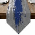thumbnail image 1 of Navy Blue Cement Gray Table Runner Linen Burlap Table Runner 90 Inches Long Modern Abstract Art Blue Dresser Scarves for Kitchen Island Coffee Dining Room Party Wedding Banquet Holiday Decor 13"x90", 1 of 8