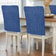 thumbnail image 1 of Navy Blue Chair Back Covers, Removable Chair Covers for Dining Chairs Set of 4, Washable Chairs Slipcovers Back Seat Protector for Wedding Party 19"x20", 1 of 9