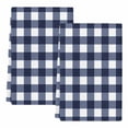 thumbnail image 1 of Navy Blue Check Kitchen Towels Set of 2, Farmhouse Buffalo Plaid Blue Soft Microfiber Dish Towels, Absorbent Quick-Dry Washable Dishcloths for Kitchen Cleaning, Drying Dishes, 18x28 Inches, 1 of 9