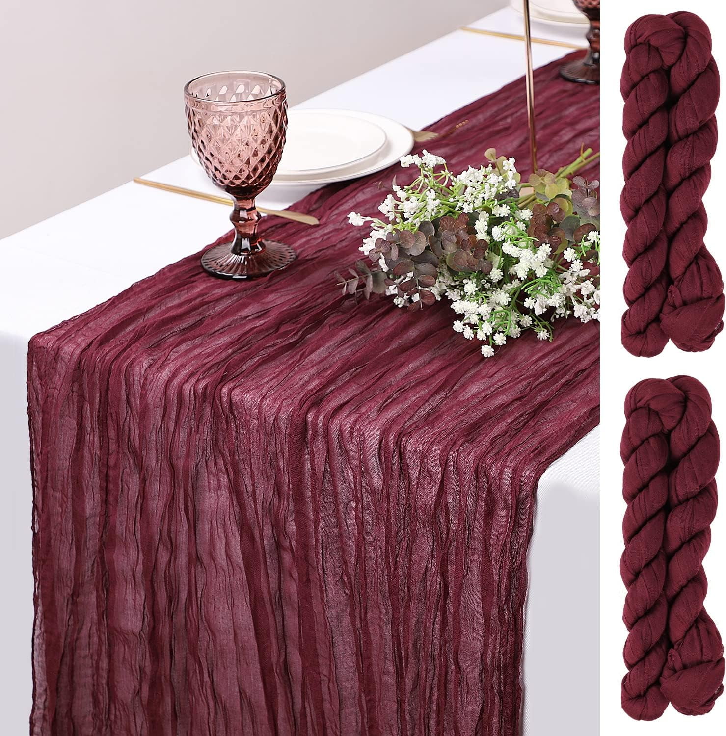 Navy Blue Cheesecloth Table Runner 3.3ft Long Gauze Table Runner Rustic