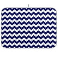 thumbnail image 1 of Navy Blue Chevron Zigzag Striped Dish Drying Mat Microfiber Kitchen Mats Large Counter Absorbent Dish Pad Drainer Rack 16"x18", 1 of 7