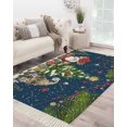 thumbnail image 1 of Navy Blue Christmas Area Rug 4x6 Living Rug with Tassel Woven Cotton Entryway Rugs Washable Bedroom Rugs Aesthetic Nursery Carpet Gnomes Xmas Tree Snowflake Winter Gifts Floor Mat for Laundry Room, 1 of 5