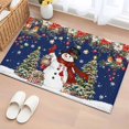 thumbnail image 1 of Navy Blue Christmas Bathroom Rug Washable 2x3 Entryway Rug Non Slip Snowman Xmas Tree Ball Snowflake Winter Front Door Mat Low Pile Indoor Doormat Throw Floor Carpet for Kitchen Bedroom Entrance, 1 of 8