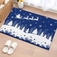 thumbnail image 1 of Navy Blue Christmas Bathroom Rug Washable 2x3 Entryway Rug Non Slip Xmas Elk Tree Snowflake Front Door Mat Low Pile Indoor Doormat Throw Floor Carpet for Kitchen Bedroom Entrance, 1 of 8