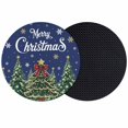 thumbnail image 1 of Navy Blue Christmas Coasters Set of 2, Absorbent Coasters for Drinks, Green Xmas Tree Snowflake Winter Coaster for Desk Coffee Table Protection, Home Decor House Warming Gifts 4", 1 of 8