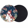 thumbnail image 1 of Navy Blue Christmas Coasters Set of 2, Absorbent Coasters for Drinks, Red Snowman Xmas Tree Snowflake Winter Coaster for Desk Coffee Table Protection, Home Decor House Warming Gifts 4", 1 of 8