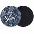 thumbnail image 1 of Navy Blue Christmas Coasters Set of 2, Absorbent Coasters for Drinks, Retro Rustic Winter Snowflakes Xmas Coaster for Desk Coffee Table Protection, Home Decor House Warming Gifts 4", 1 of 8