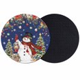 thumbnail image 1 of Navy Blue Christmas Coasters Set of 2, Absorbent Coasters for Drinks, Snowman Xmas Tree Ball Snowflake Winter Coaster for Desk Coffee Table Protection, Home Decor House Warming Gifts 4", 1 of 8