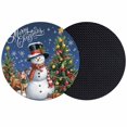 thumbnail image 1 of Navy Blue Christmas Coasters Set of 2, Absorbent Coasters for Drinks, Snowman Xmas Tree Snowflake Gifts Elk Coaster for Desk Coffee Table Protection, Home Decor House Warming Gifts 4", 1 of 8