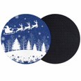 thumbnail image 1 of Navy Blue Christmas Coasters Set of 2, Absorbent Coasters for Drinks, Xmas Elk Tree Snowflake Forest Coaster for Desk Coffee Table Protection, Home Decor House Warming Gifts 4", 1 of 8