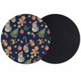 thumbnail image 1 of Navy Blue Christmas Coasters Set of 2, Absorbent Coasters for Drinks, Xmas Tree Balls Snowman Gingerbread Coaster for Desk Coffee Table Protection, Home Decor House Warming Gifts 4", 1 of 8