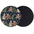thumbnail image 1 of Navy Blue Christmas Coasters Set of 2, Absorbent Coasters for Drinks, Xmas Tree Gingerbread Snowman Winter Coaster for Desk Coffee Table Protection, Home Decor House Warming Gifts 4", 1 of 8