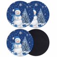 thumbnail image 1 of Navy Blue Christmas Coasters Set of 4, Absorbent Coasters for Drinks, Snowman Snowflake Gifts Xmas Tree Coaster for Desk Coffee Table Protection, Home Decor House Warming Gifts 4", 1 of 8
