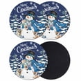 thumbnail image 1 of Navy Blue Christmas Coasters Set of 4, Absorbent Coasters for Drinks, Snowman Xmas Snowflake Gifts Winter Coaster for Desk Coffee Table Protection, Home Decor House Warming Gifts 4", 1 of 8