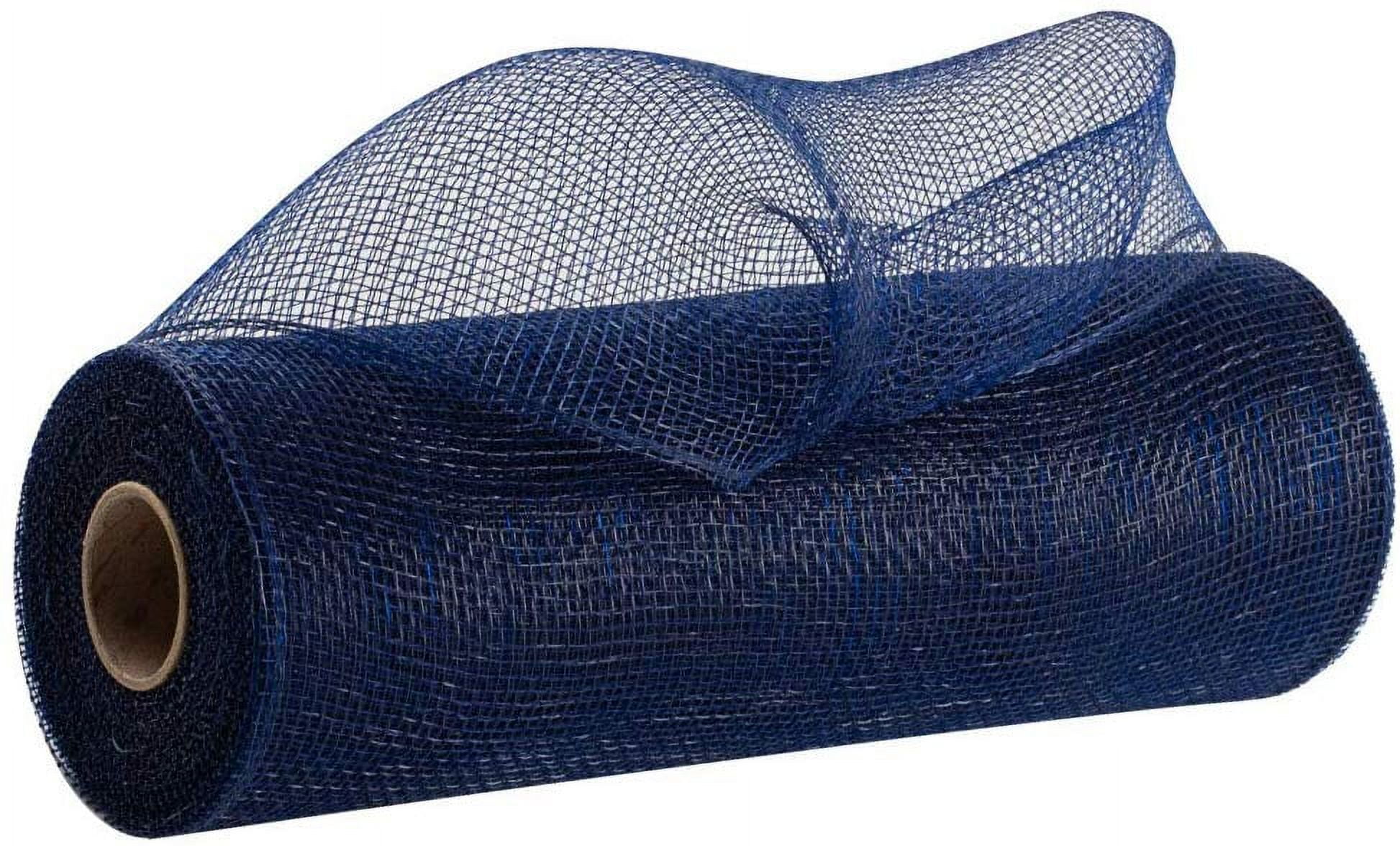 GIFTWRAP ETC. Navy Blue Christmas Deco Mesh - 10" x 10 Yards, Memorial Day, Wreath, 4th of July, Christmas, Police Support, President's Day