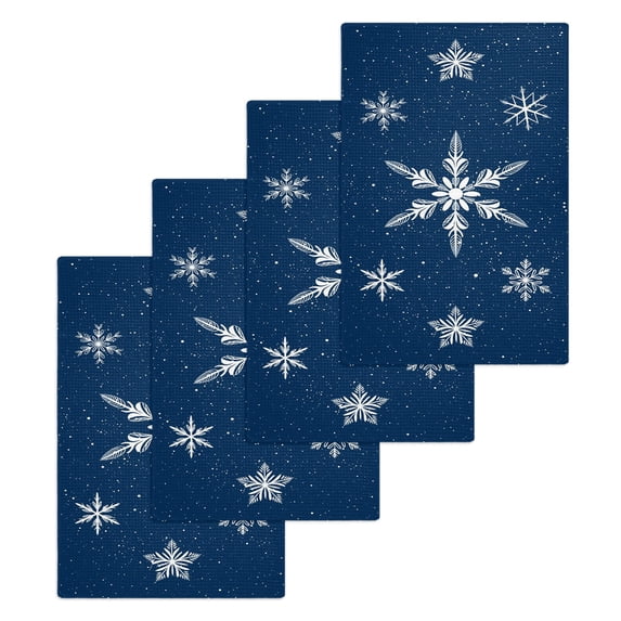 Navy Blue Christmas Kitchen Dish Towels for Drying Dishes Set of 4 ...