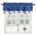 thumbnail image 1 of Navy Blue Christmas Kitchen Valances for Windows 60x18 Inch Kitchen Curtains Valances Rod Pocket Weeping Xmas Ball Snowflake Winter Bathroom Window Valances for Window Treatment Decor, 1 of 6