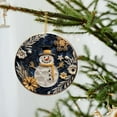 thumbnail image 1 of Navy Blue Christmas Ornament - 3.15 Inch Acrylic Hanging Pendant with Gold Accents (Shatterproof Tree/Car Decor), 1 of 2