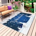 thumbnail image 1 of Navy Blue Christmas Outdoor Rug 4x6 Ft, Non Slip Washable Area Rug, Winter Xmas Elk Snowflake Pine Trees Patio Rugs Carpet Runner, Large Floor Mat for Indoor/Outdoor Deck Porch Camping, 1 of 8