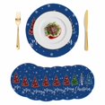 thumbnail image 1 of Navy Blue Christmas Round Placemats Set of 6, Braided Polypropylene Place Mats, Xmas Tree Winter Snowflake Washable Table Mats for Kitchen Dinner Holiday Wedding Party Coffee Table Decoration 15", 1 of 9