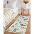 Navy Blue Christmas Rugs for Entryway 2'x5', Laundry Room Rug Washable