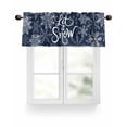 thumbnail image 1 of Navy Blue Christmas Snowflakes Kitchen Valances for Windows White Winter Holiday Valance Curtains&nbsp; for Kitchen /Living Room/Bedroom/ Bathroom Decor, 54"x18 " ,Rod Pocket 1 Panel,, 1 of 7
