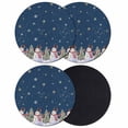 thumbnail image 1 of Navy Blue Christmas Snowman Coasters Set of 4, Absorbent Coasters for Drinks, Winter Xmas Tree Snowflakes Coaster for Desk Coffee Table Protection, Home Decor House Warming Gifts 4", 1 of 8