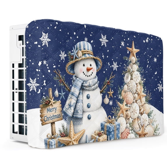 Window Kuling Unit Navy Blue Christmas Snowman Indoor Air Conditioner Cover, Coastal ...