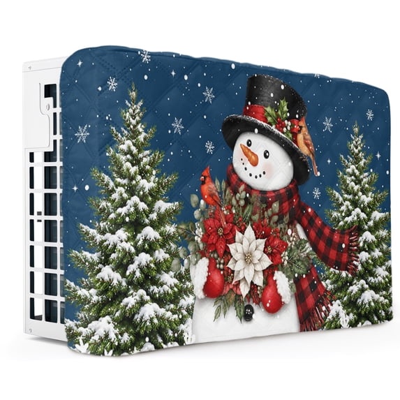 Navy Blue Christmas Snowman Indoor Air Conditioner Cover, Xmas Tree ...
