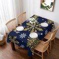 thumbnail image 1 of Navy Blue Christmas Table Cloth Waterproof Tablecloths, Winter Xmas Snowflakes Textured Tablecloth Dining Table Cover for Kitchen Party Tabletop Outdoor, Rectangle Tablecloth 60x84 Inch, 1 of 9