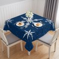 thumbnail image 1 of Navy Blue Christmas Table Cloth Waterproof Tablecloths, Xmas Snowflake Winter Tablecloth Dining Table Cover for Kitchen Party Tabletop Outdoor, Square Tablecloth 54x54 Inch, 1 of 9