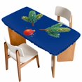 thumbnail image 1 of Navy Blue Christmas Table Cloths for 5 Foot Rectangle Tables, Xmas Tree Ball Winter Modern Art Patio Waterproof Elastic Fitted Tablecloths, Washable Rectangular Table Cover for Camping, 1 of 8