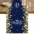 thumbnail image 1 of Navy Blue Christmas Table Runner 60 Inches Long Farmhouse Dress Scarves, Xmas Botanical Ball Bell Dining Tablerunner for Coffee Table/Kitchen Island/Party Décor, 13" x 60", 1 of 8