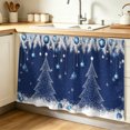 thumbnail image 1 of Navy Blue Christmas Tree Cabinet Curtain 32"Wx55"L,Dustproof Pantry Door Curtain W/ Self Adhesive Tape,Xmas Balls Pine Needles Snowflake Tall Storage Cover Privacy Drape for Bathroom Kitchen, 1 of 9