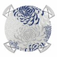 thumbnail image 1 of Navy Blue Chrysanthemum Round Fitted Tablecloth with Elastic Edge, Waterproof Table Cloth Table Cover for 55"-60" Tables, Farmhouse Botanical Floral Modern Tablecloths for Dining Picnic Outdoor, 1 of 9