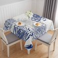 thumbnail image 1 of Navy Blue Chrysanthemum Table Cloth Waterproof Tablecloths, Farmhouse Botanical Floral Modern Tablecloth Dining Table Cover for Kitchen Party Tabletop Outdoor, Square Tablecloth 54x54 Inch, 1 of 9