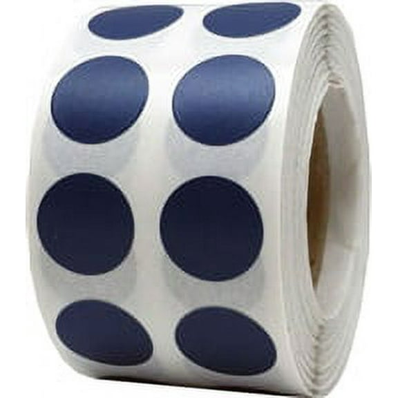 Navy Blue Circle Dot Stickers | 0.5" Inch Round | 1,000 Pack