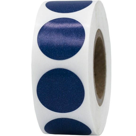 Navy Blue Circle Dot Stickers | 0.75" Inch Round | 500 Pack