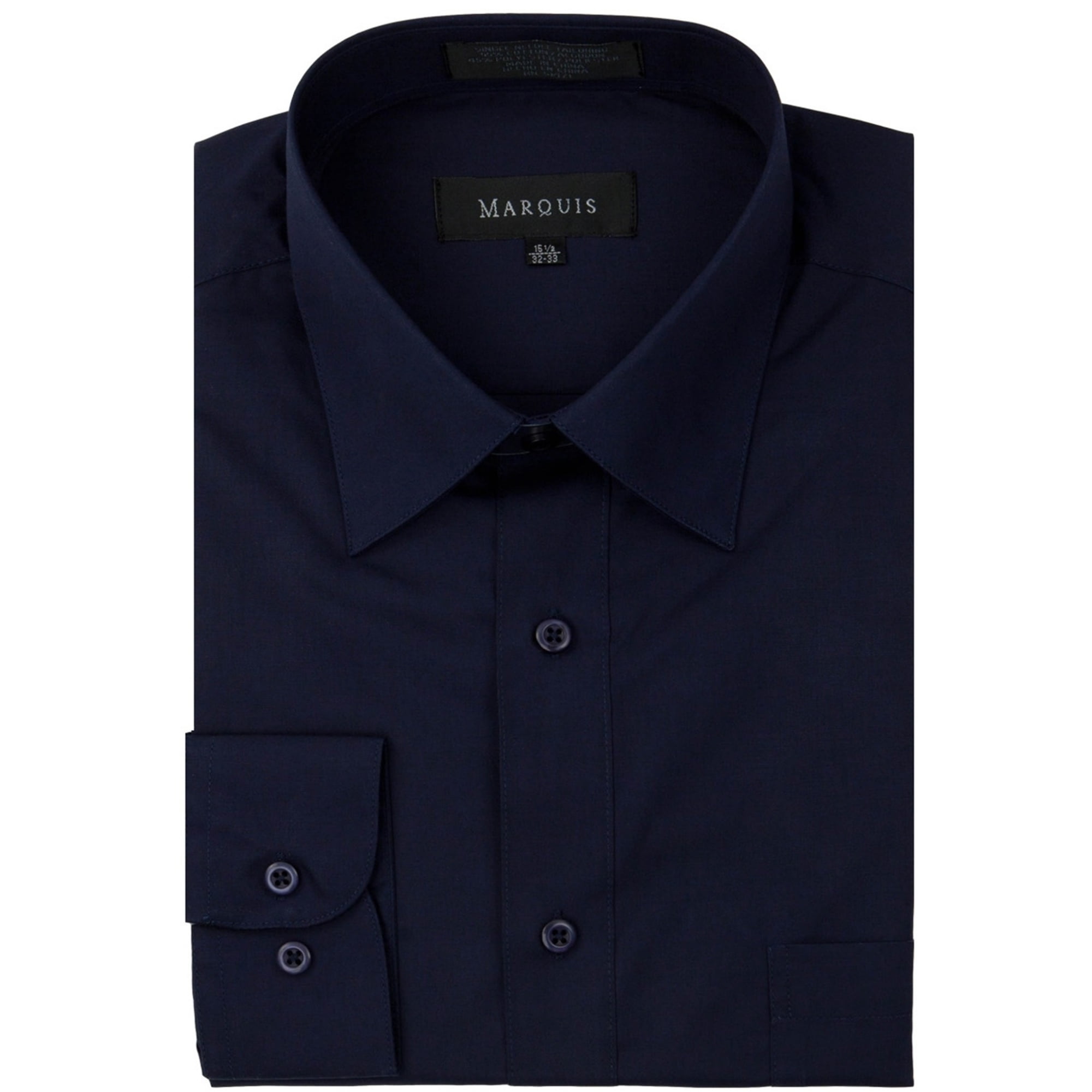Navy Blue Classic Fit Long Sleeve Dress Shirt N 17.5, S 32-33